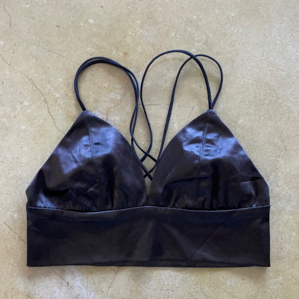 Black Silk Bralette / Crop top